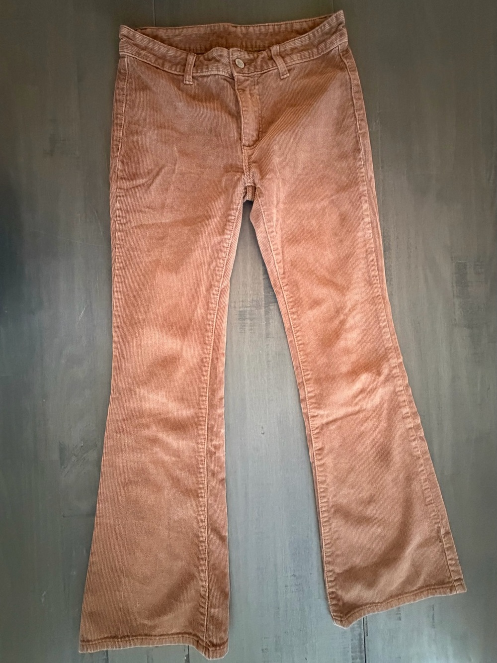 J Galt Brandy Melville Corduroy Flare Pants Small Brown Low Rise